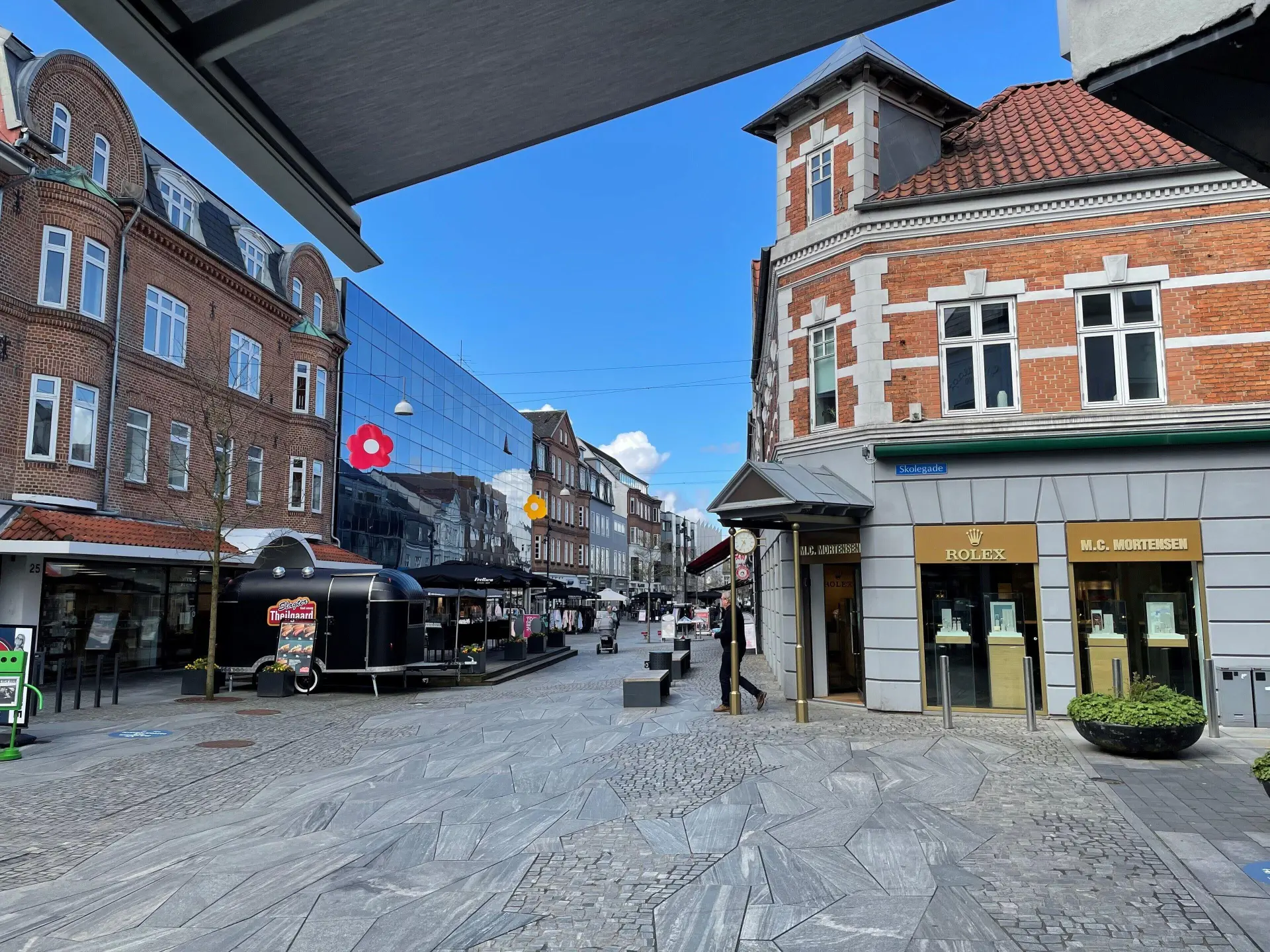 Gågaden i Herning centrum ved Skolegade