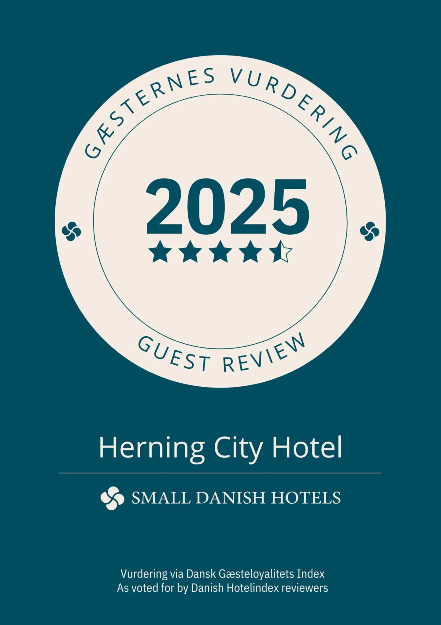 Gæsternes Vurdering 2025 fra Small Danish Hotels med fire en halv stjerne til Herning City Hotel